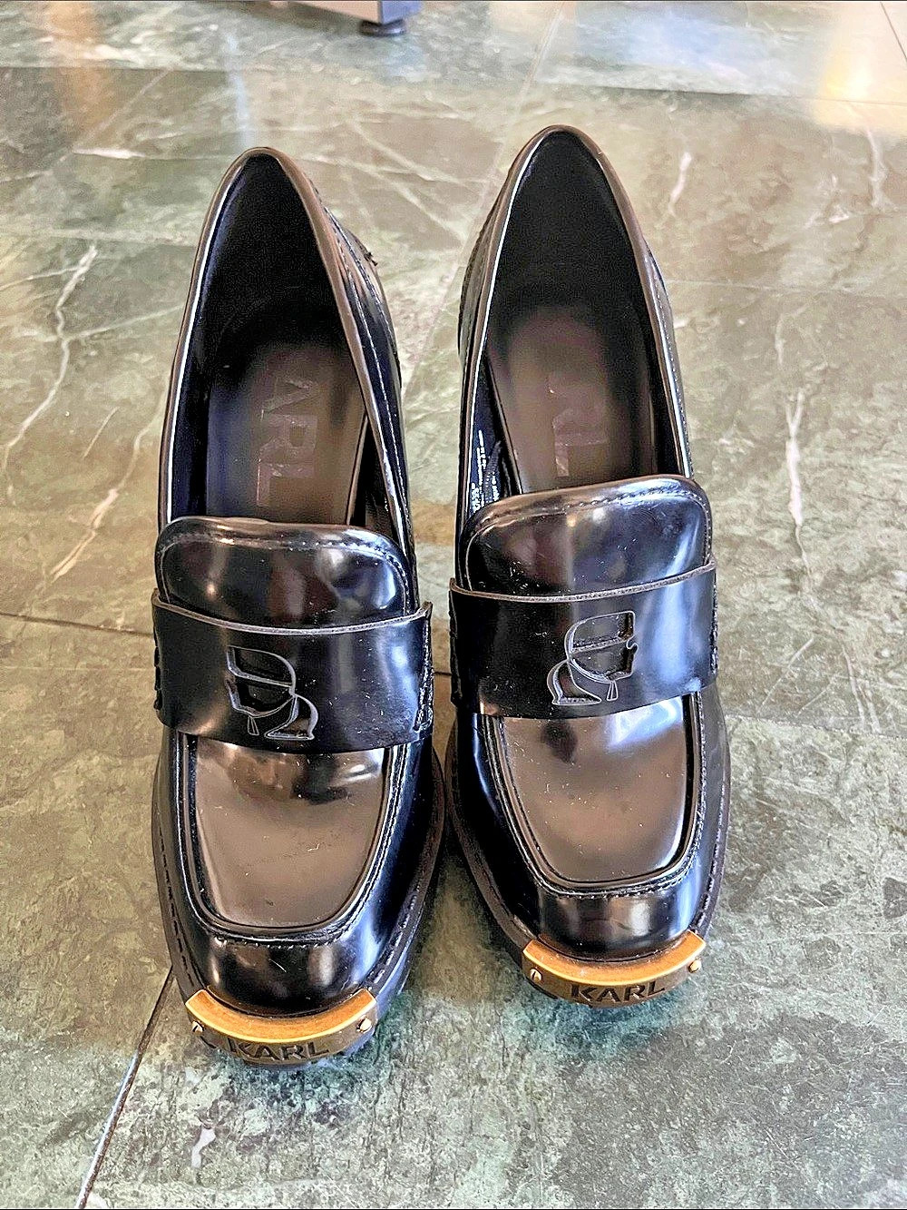 Karl Lagerfeld Black Platform Heels